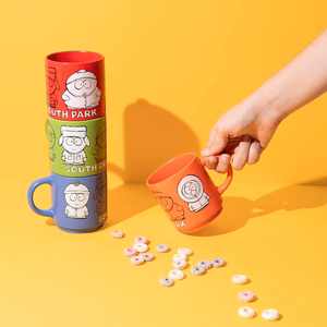 South Park 4 keraminių puodelių rinkinys su stovu, 300 ml