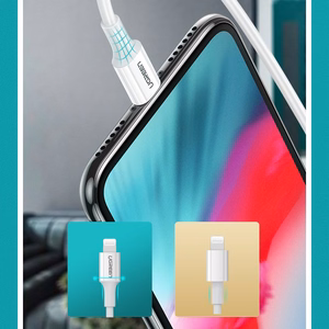 USB kabelis Ugreen US171 MFi USB-C to Lightning 3A 1.0m baltas