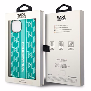 Karl Lagerfeld KLHCP14MPGKLSKN iPhone 14 Plus 6.7 "kietas dėklas žalias / žalias Monograma Juostelė