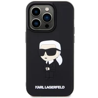 Karl Lagerfeld KLHCP14L3DRKINK iPhone 14 Pro 6.1" Kietasis dėklas (m) - juodas (m) Rubber Ikonik 3D