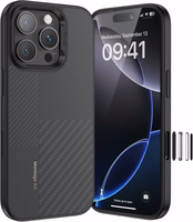 Benks Montage Magnetinis Armor Pro Kevlar Dėklas Metalinis Rėmas 600D+1500D (MF66) Iphone 16 Pro Max juodas (Kameros Valdymo Mygtukas)