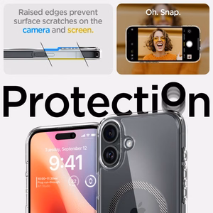 Spigen Ultra Hybrid MagSafe Carbon Fiber dėklas, skirtas iPhone 16 – tamsiai pilka