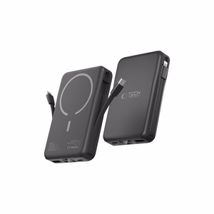 Tech-Protect LifeMag PB31 išorinė baterija su MagSafe 10000mAh 15W USB-C / USB-A / įmontuotu USB-C / Lightning kabeliais - juoda