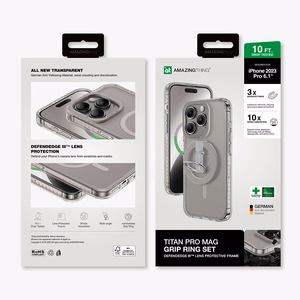 Amazing Thing Titan Pro Mag žiedo laikiklio dėklas 10FT IP156.1PTRGY Iphone 15 Pro titano