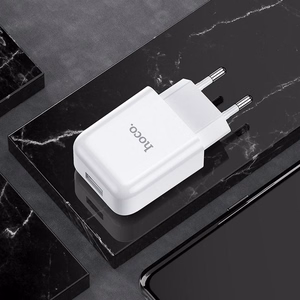 Įkroviklis Hoco USB A 2A 10W + Kabelis USB A į Lightning N2 baltas