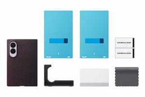 Samsung Galaxy Z Fold8 aramido pluošto magnetinis dėklas su 2 antirefleksinėmis plėvelėmis, violetinis
