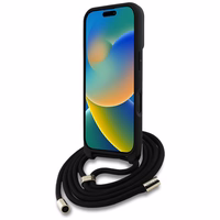 Guess 4G Big Logo Cord Stap dėklas telefonui iPhone 16 - juodas