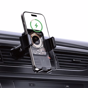 Dudao F19 spaustuko tipo automobilinis laikiklis su 15W indukciniu įkrovikliu - juodas