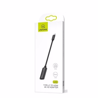 USAMS Adapteris U22 USB-C - HDMI 4K HD15cm juodas/black SJ282HD01 (US-SJ282)