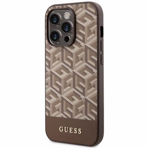 Guess GUHMP14XHGCFSEW iPhone 14 Pro Max 6.7" rudas/rudas kietas dėklas GCube Stripes MagSafe