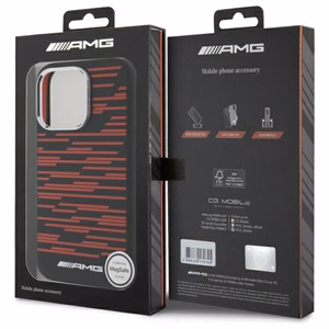 AMG silikoninis grafikos magnetinis dėklas iPhone 16 Pro Max - juodas