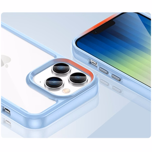 Outer Space dėklas iPhone 14 Pro Max kietas dėklas su geliniu rėmeliu mėlyna