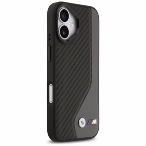 BMW dėklas telefonui IPHONE 17, suderinamas su MagSafe BMHMP17S25PCCSCAK (PU anglies logotipas) antracito