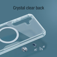 Nillkin Nature Pro šarvuotas dėklas su magnetiniu žiedu Samsung Galaxy S24+ telefonui - baltas