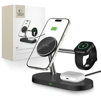 Tech-Protect A12 3in1 MagSafe indukcinis įkroviklis išmaniajam telefonui / ausinėms / išmaniajam laikrodžiui - juodas