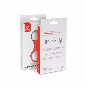 Crong Silicone dėklas, skirtas Apple AirTag 1 / 2, su žiedu raktams, raudonas