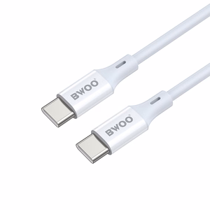 BWOO Kabelis USB-C - USB-C 1m 60W ABS + TPE X282 C-C baltas