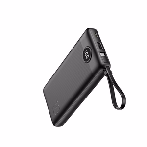 VEGER išorinė baterija 10000 mAh su įmontuotais kabeliais Micro USB / Type C / Lightning C10 (W1116) juoda