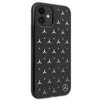 Mercedes Sidabrinių žvaigždžių rašto dėklas iPhone 11 / Xr - juodas