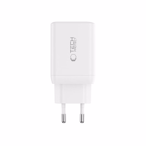 Tech-Protect NC45W-GAN 2-PORT PD45W įkroviklis + TYPE-C kabelis - baltas