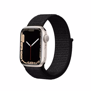 Crong Nylon Reflex Sport dirželis, skirtas Apple Watch 44 / 45 / 46 / 49 mm, juodas