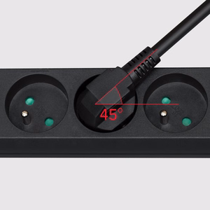 Rebel ilgintuvas, 3 prancūziško tipo lizdai, 3 m, su jungikliu, 3×1,5 mm, juodas