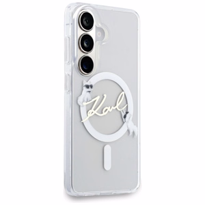 Karl Lagerfeld IML KC Script MagSafe Dėklas for Samsung Galaxy S26 - skaidrus