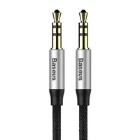 Baseus Yiven Audio Kabelis 3,5 mm male Audio M30 1,5 m sidabro ir juodos spalvos kabelis