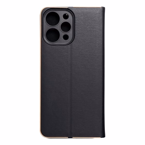 LUNA Book Gold dėklas telefonui XIAOMI Redmi 12 4G / 12 5G juodas
