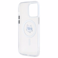 Karl Lagerfeld IML Metalinė Choupette galva MagSafe dėklas iPhone 14 Pro Max - baltas