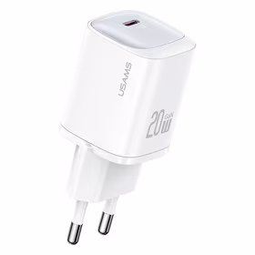 USAMS Tinklo įkroviklis CC248 20W GaN USB-C Fast Charging HC Series baltas CC248TC02