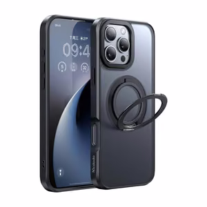 McDodo PC-4932 MagSafe dėklas iPhone 16 Pro su stovu (juodas)