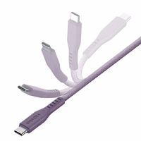 ENERGEA Laidas Flow USB-C - USB-C1.5m violetinis/purple 240W 5A PD Fast Charge