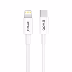 BWOO CDA159 PD sieninis įkroviklis 20W 1x USB-C prievadas + "Lightning" baltos spalvos