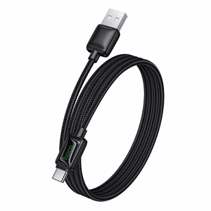 Kabelis su LCD ekranu USB A į USB C Hoco 3A 1,2 m U146 juodas