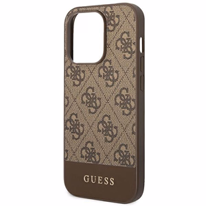 Guess GUHCP14LG4GLBR iPhone 14 Pro 6.1" rudas/rudas kietas dėklas 4G Stripe kolekcija