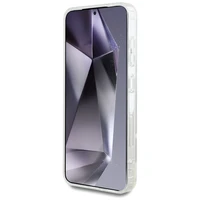 Karl Lagerfeld Choupette galvos spaudo logotipo Magnetinis dėklas telefonui Samsung Galaxy S25 Plus baltas