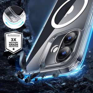 ESR Classic Hybrid Halolock Magnetinis dėklas telefonui + grūdintas stiklas iPhone 16 - skaidrus