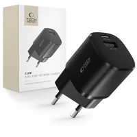 Tech-Protect C20W mini įkroviklis USB-C PD 20W / USB-A QC 3.0 - juodas