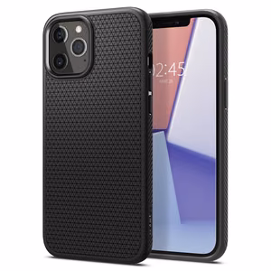 Spigen Liquid Air dėklas iPhone 12 / iPhone 12 Pro - Matinis juodas