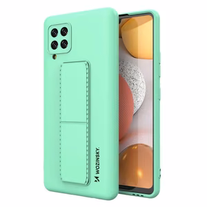 Wozinsky Kickstand Case silikoninis dėklas su stovu Samsung Galaxy A42 5G mėtų