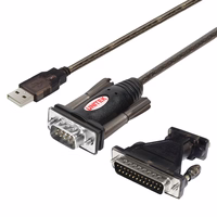 UNITEK Y-105A serijinis kabelis Juoda 1,5 m USB A tipo DB-9
