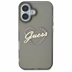 Guess IML Širdies dėklas telefonui iPhone 16 - juodas