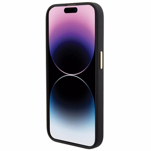 Guess silikoninis Logo Strass 4G dėklas telefonui iPhone 15 Pro Max - juodas