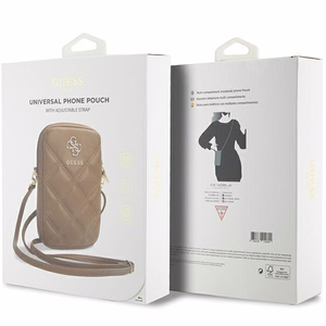 Guess užsegamas dygsniuotas 4G krepšys - rudas