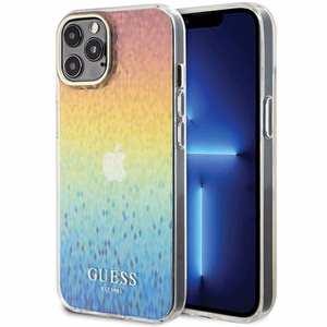 Guess IML Faceted Mirror Disco Iridescent dėklas telefonui iPhone 12/12 Pro - įvairiaspalvis