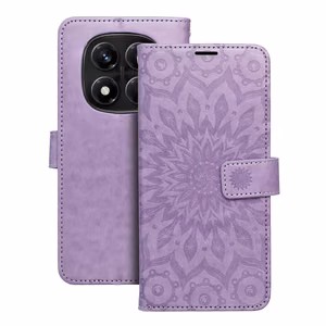 MEZZO knygos tipo dėklas telefonui XIAOMI Redmi Note 14 PRO 4G su mandala, violetinis