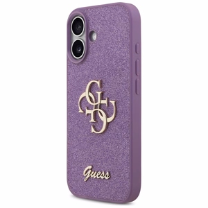 Guess Fixed Glitter Big 4G dėklas telefonui iPhone 17 - violetinis