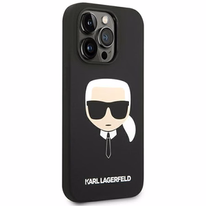 Karl Lagerfeld silikoninis Karl's Head dėklas iPhone 14 Pro Max juodas