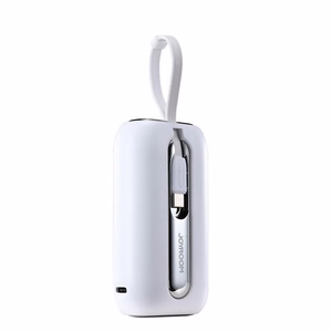 Joyroom mini išorinė baterija 10000mAh Colorful Series 22.5W su 2 įmontuotais USB C ir Lightning kabeliais rožinė (JR-L012)